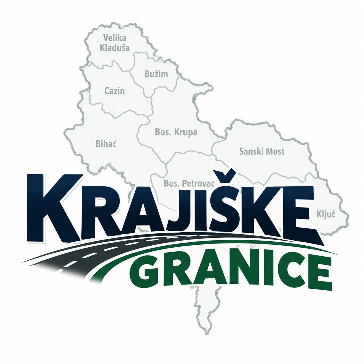 Krajiške Granice — karta Krajine i cesta